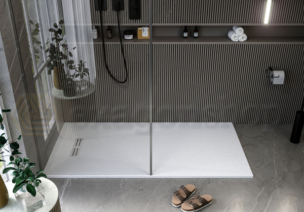 Piatto Doccia 80x100 ultraflat effetto pietra antiscivolo Bianco Nova