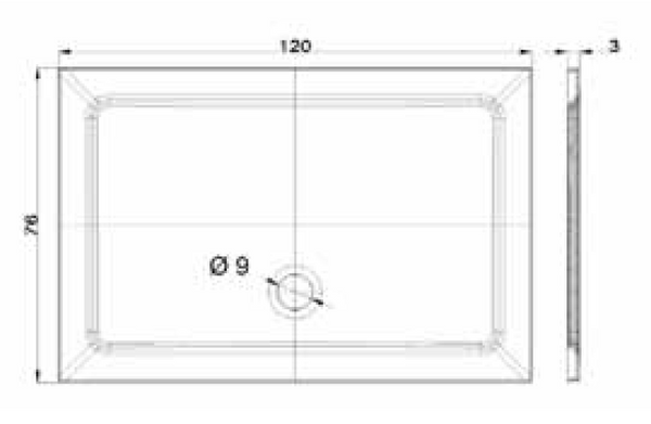 Flat Piatto Doccia 120x76 Rettangolare Bianco, dettaglio ravvicinato della texture antiscivolo - Exagonshop