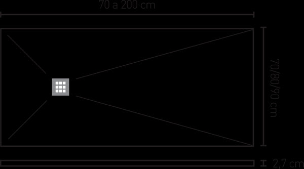 Piatto Doccia 140x80 effetto Pietra bianco neve con Copripiletta in acciaio PTR70X140 Rainbox