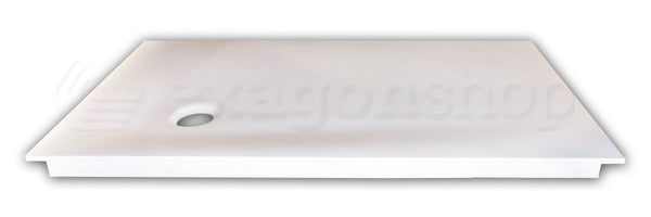 Antonio Lupi Piatto Doccia 75x120 senza piletta In Corian ambientato in box doccia con pareti in vetro - Antonio Lupi Design