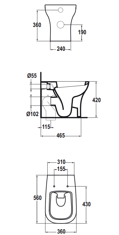 Vaso Scarico a Pavimento con Sedile Bianco Europeo Active T316801 Ideal Standard