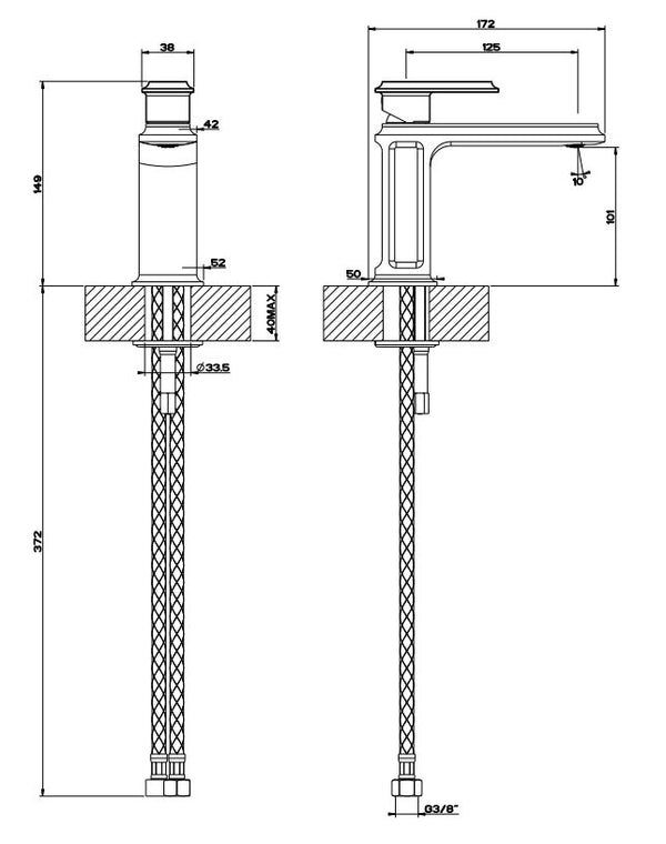 Gessi Elenganza Miscelatore lavabo senza scarico cromo 46002
