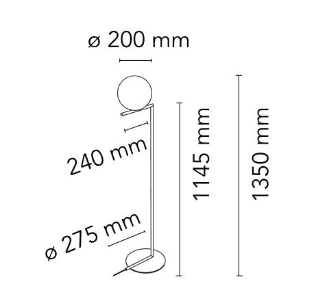Flos IC F1 10 Anniversary Lampada a terra Oro con dimmer F3151059