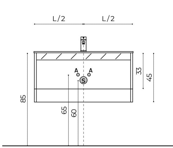 Mobile bagno verde muschio 120x46 cannettato Urbino con lavabo ceramica