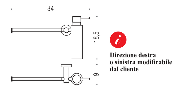 Colombo Plus W4975 Porta Salvietta bidet con Dispenser spandisapone liquido a parete Cromo