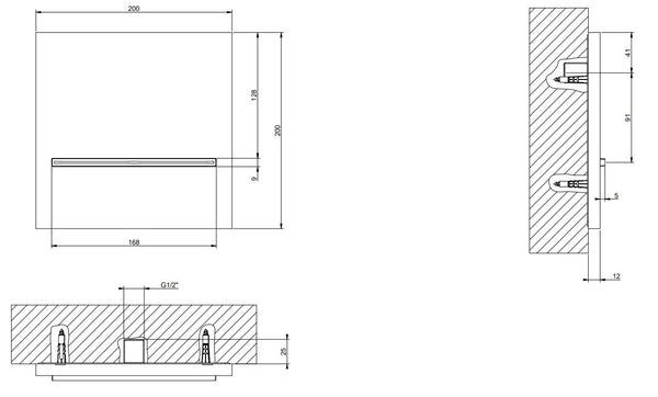 Bocca Doccia A Parete A Cascata Da Completare Con Comando Mirror Steel Shower 20295 Gessi