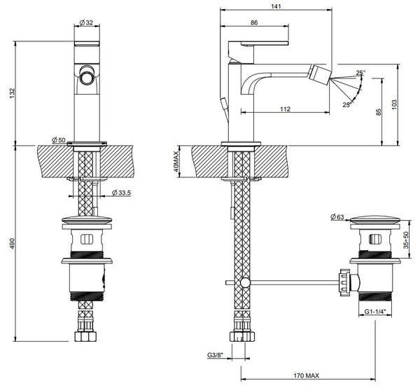 Via Manzoni 38608 Emporio Gessi Miscelatore Bidet Con Scarico Cromo
