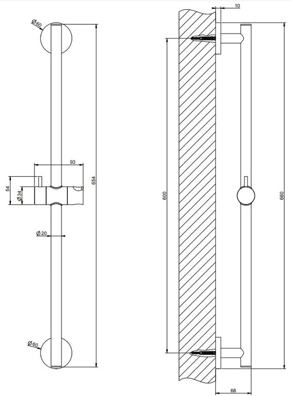 Asta Saliscendi doccia Cromo Emporio Shower 47302 Gessi