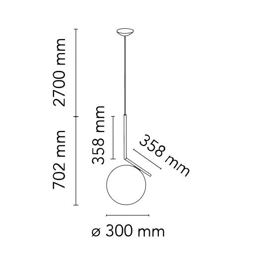 Flos IC S2 10 Anniversary Lampada sospesa telaio placcato oro lucido F3176044