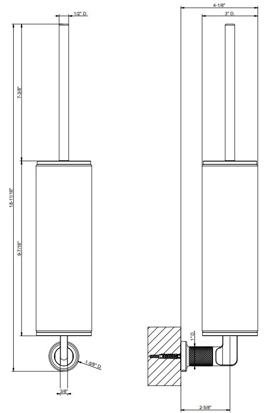 Porta Scopino A Parete Nero Inciso 585207 Gessi