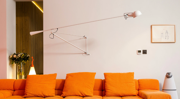 Flos 265 Lampada a parete 85 cm a luce diretta in acciaio bianco