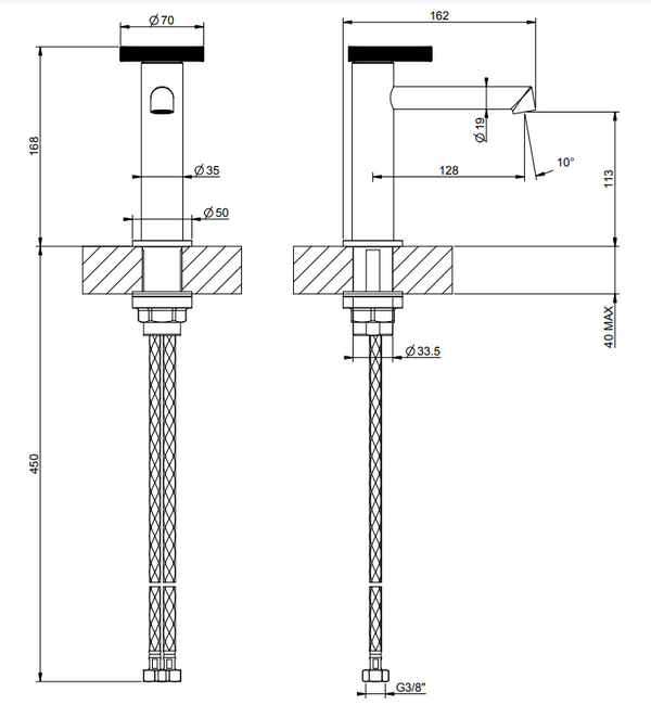 Gessi Anello Rubinetto miscelatore lavabo monocomando senza scarico cromo 63302