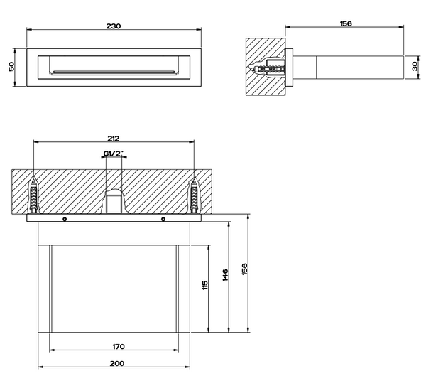 Gessi Bocca doccia a parete a cascata senza comando remoto cromo 20193