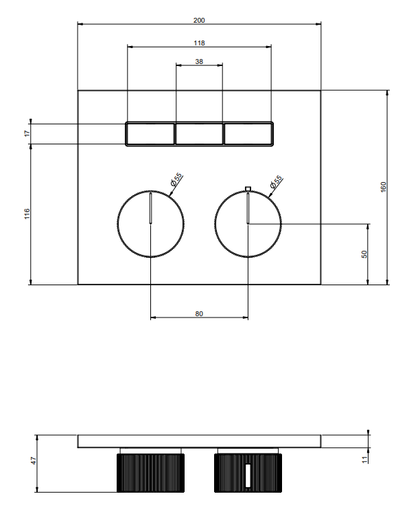 Parti esterne per miscelatore doccia termostatico a tre funzioni separate parte incasso non inclusa finox hi fi 63006 gessi