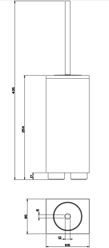 Gessi Rettangolo Porta scopino da appoggio bianco cromo Cromo Lucido, dettaglio ravvicinato del materiale e dell'aggancio