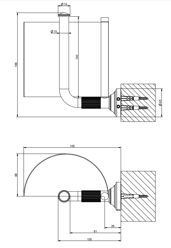 Porta rotolo a parete con coperchio cromo venti20 65449 gessi