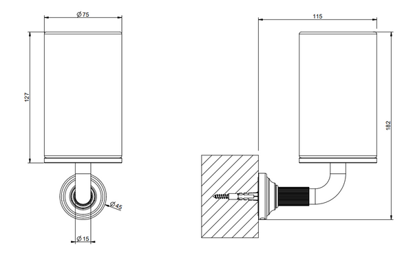 Bicchiere portaspazzolini a muro nero cromo Venti20 65408 Gessi