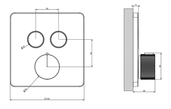 Parti esterne per miscelatore termostatico a due funzioni simultanee Brass Brushed PVD Hi Fi 38718 Gessi