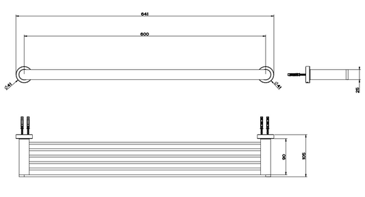 Gessi emporio Mensola a parete 60 cm cromo Cromo Lucido in bagno completo, vista d'insieme dell'ambiente