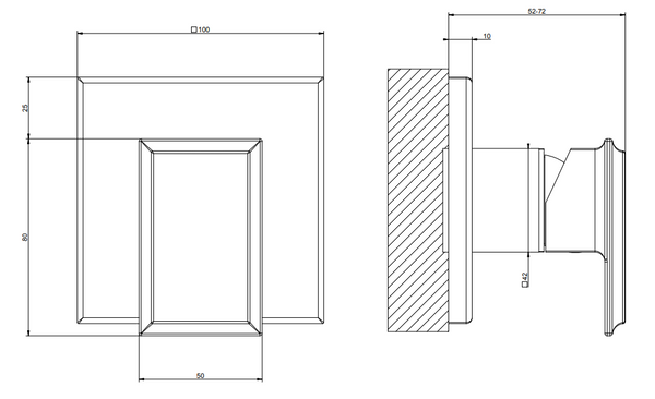 Gessi Eleganza Parte esterna miscelatore a parete 1 via cromo 46106