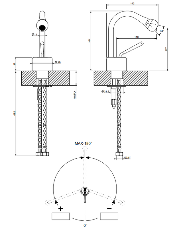 Gessi Goccia 33807 Miscelatore bidet senza scarico cromo