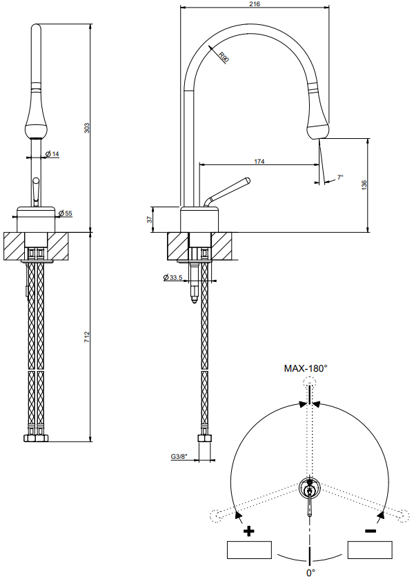 Miscelatore lavabo bocca corta canna fissa senza scarico cromo goccia 33802 Gessi
