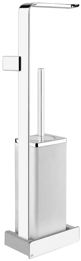 Colonna a muro attrezzata con porta rotolo e porta scopino bianco cromo ispa 41667 Gessi