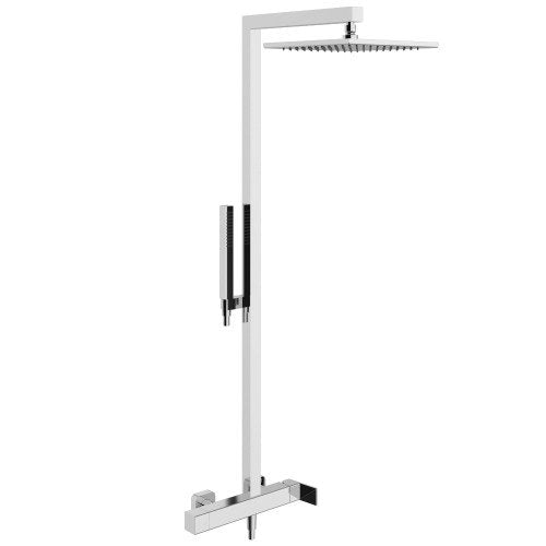 Treemme Pa36 colonna doccia con miscelatore soffione 25x25 anticalcare e doccetta cromo