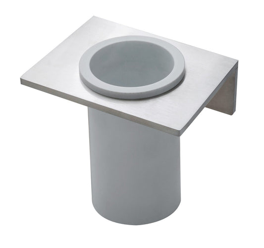 Treemme 5mm IT9004ISZZZZ bicchiere portaspazzolini a muro bianco inox satinato