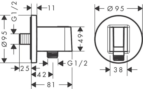 Kit Doccia con soffione tondo 28 cm braccio supporto con doccetta stick e flessibile 160 cm cromo Hansgrohe