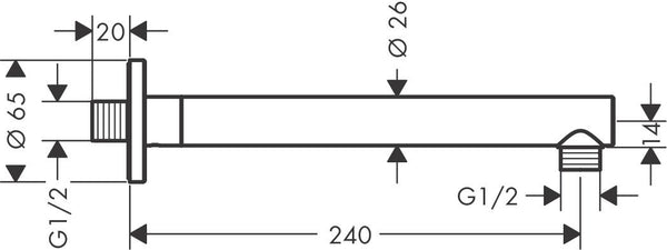 Kit Doccia con soffione tondo 28 cm braccio supporto con doccetta stick e flessibile 160 cm cromo Hansgrohe