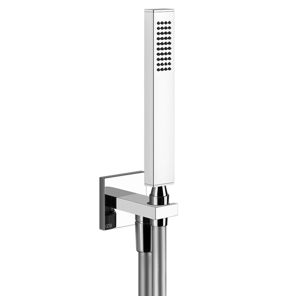 Kit Doccia Con Presa Acqua Doccetta Anticalcare E Flessibile 150 cm Cromo Rettangolo 20123 Gessi