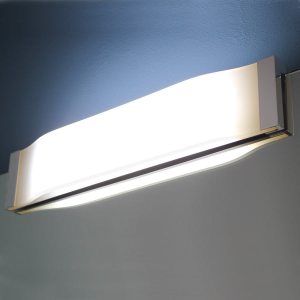 Koh-I-Noor Onda Lampada Per Specchio In Acrilico Satinaro E Metallo Cromo