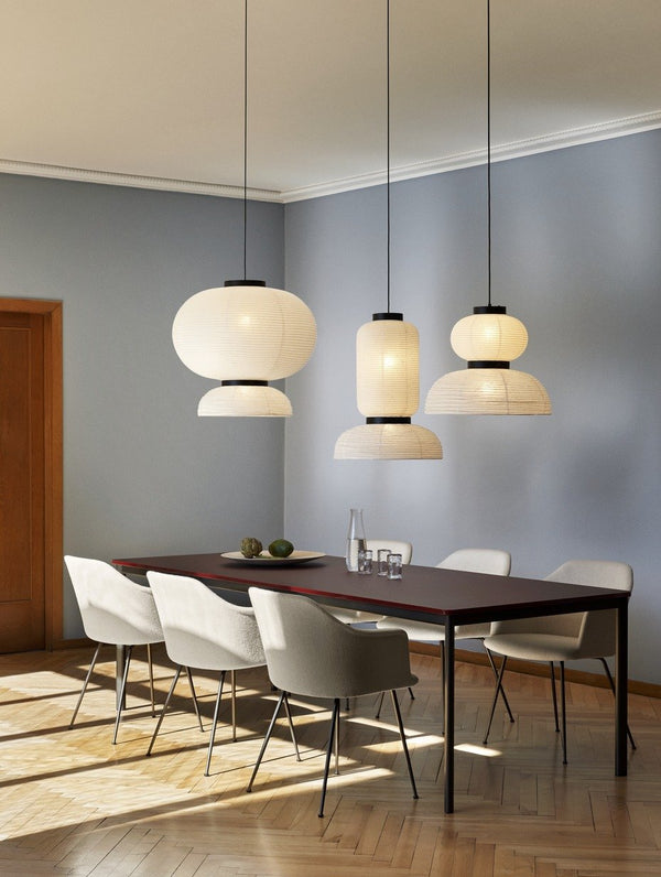 Lampada a sospensione 70 cm in carta di riso bianco avorio &Tradition Formakami JH5