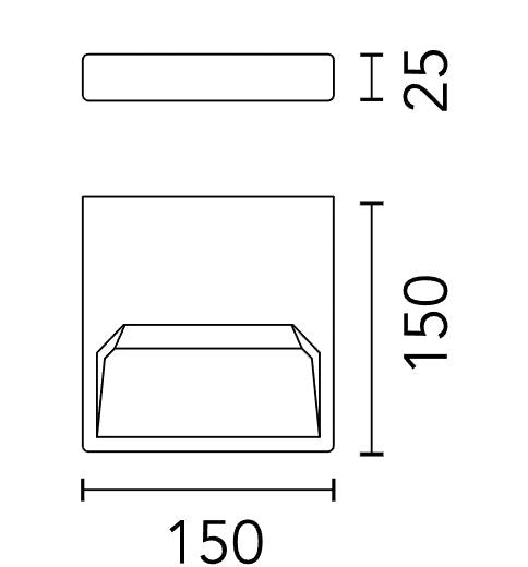 Flos Fort Knox Wall LED Mini nero Lampada a parete da interno luce indiretta