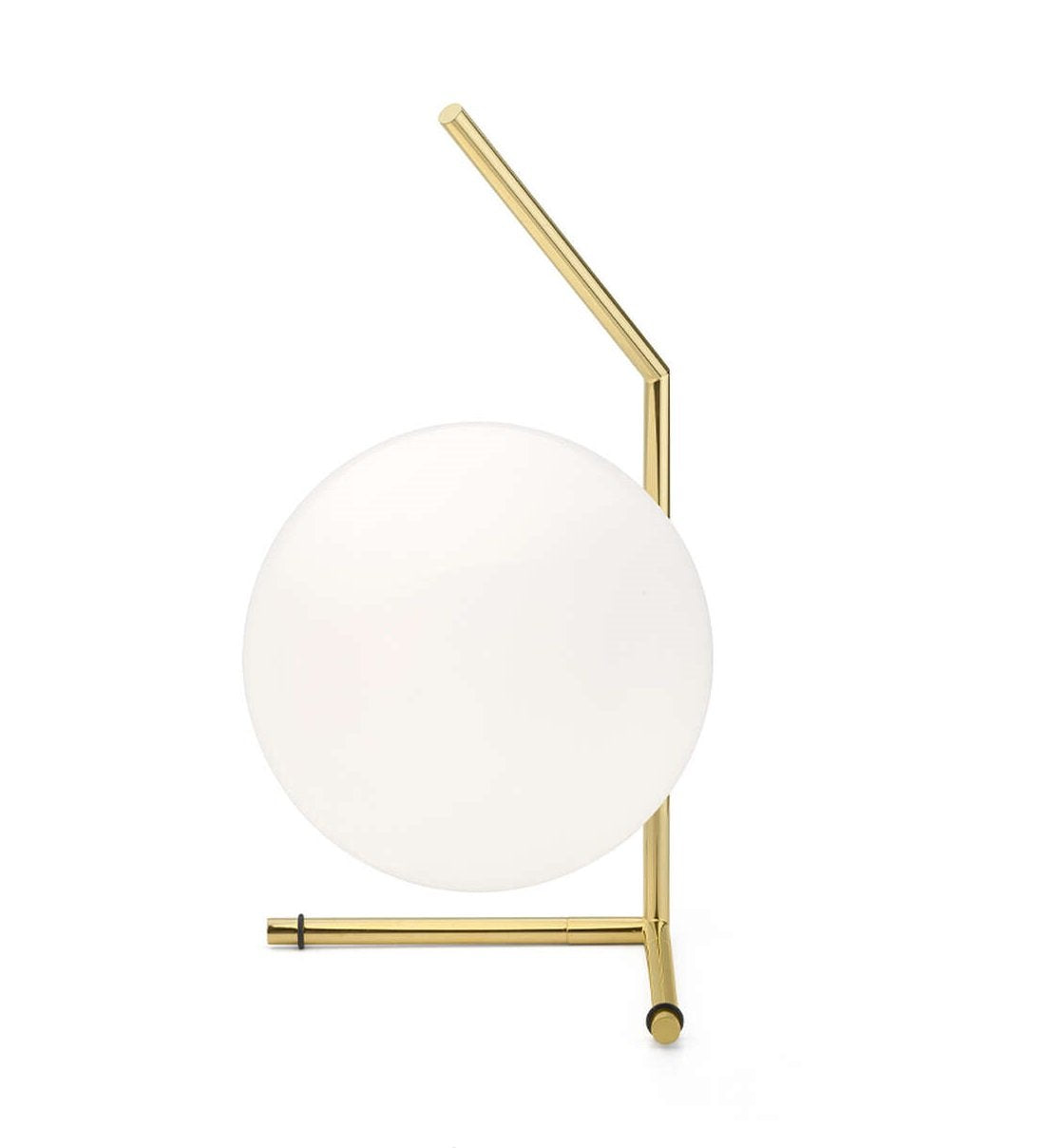 Lampada da tavolo a luce diffusa con diffusore opalino in vetro soffiato e telaio placcato oro lucido IC T1 Low 10 Anniversary F3171044 Flos