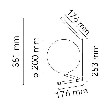 Lampada da tavolo a luce diffusa con diffusore opalino in vetro soffiato e telaio placcato oro lucido IC T1 Low 10 Anniversary F3171044 Flos