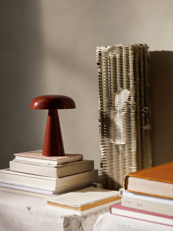 &Tradition Como SC53 Lampada fungo ricaricabile red brown Rosso, particolare del diffusore luminoso