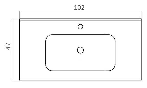Mobile bagno grigio opaco 102x47 Dublino con lavabo in ceramica