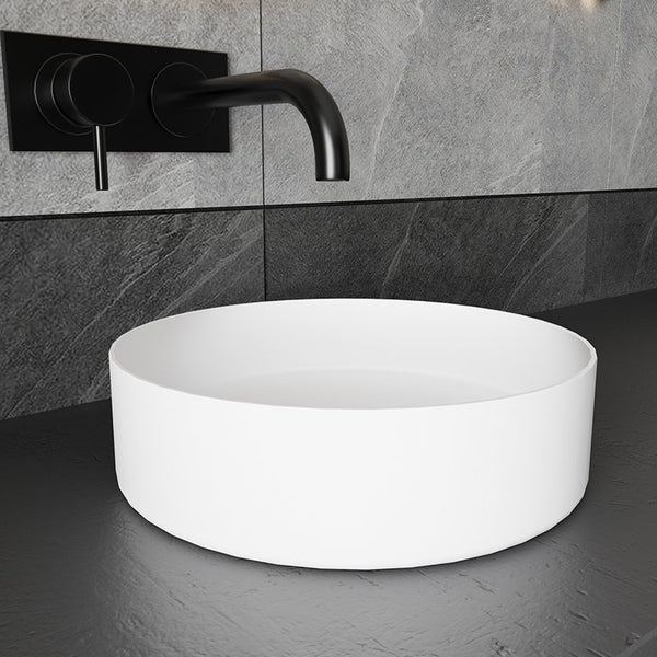 Lavabo 36 cm da appoggio Torino solid surface bianco opaco