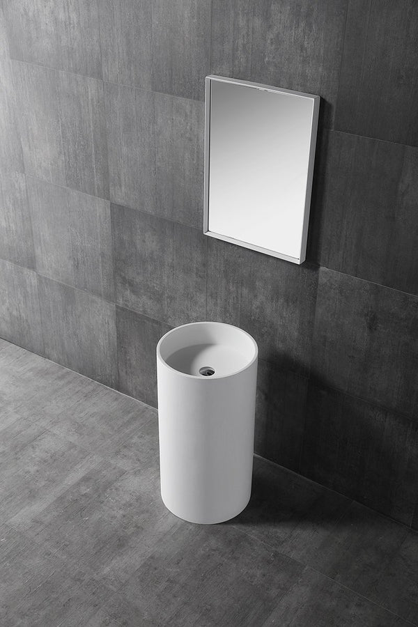 Lavabo 45 cm freestanding Trento in solid surface bianco opaco