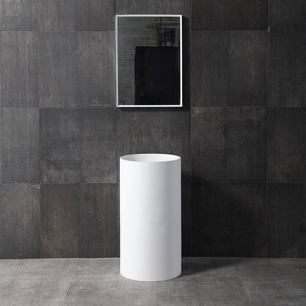 Lavabo 45 cm freestanding Trento in solid surface bianco opaco