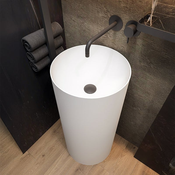 Lavabo 45 cm freestanding Trento in solid surface bianco opaco