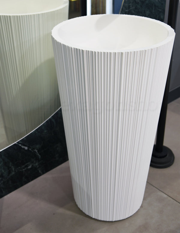 Lavabo 47x85 freestanding a pavimento in Flumood bianco Antonio Lupi Plisse