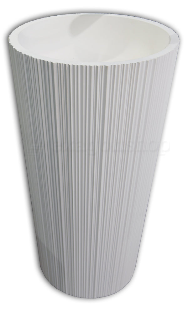 Lavabo 47x85 freestanding a pavimento in Flumood bianco Antonio Lupi Plisse