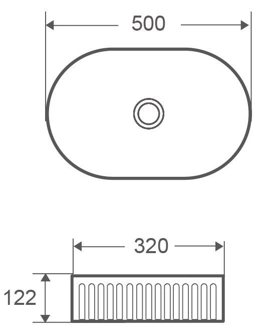 Lavabo 50x32 ovale da appoggio bianco
