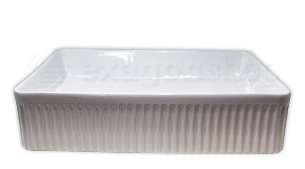 Lavabo 50X36 rettangolare da appoggio H 12 cm in porcellana bianco lucido
