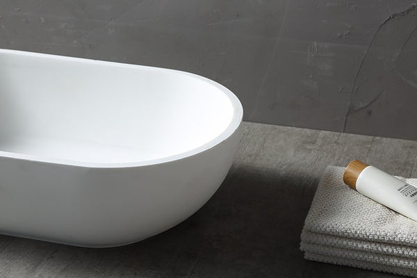 Lavabo 56x32 da appoggio Sondrio solid surface bianco opaco