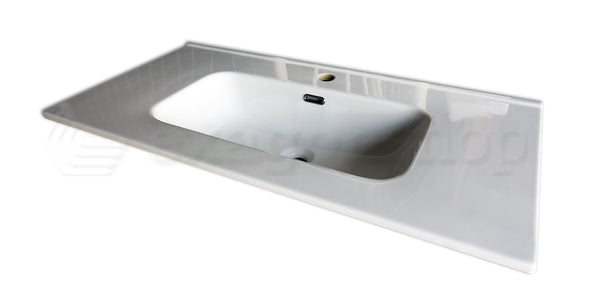 Mobile bagno Bianco 90x46 Sorrento due cassetti con lavabo integrato in ceramica