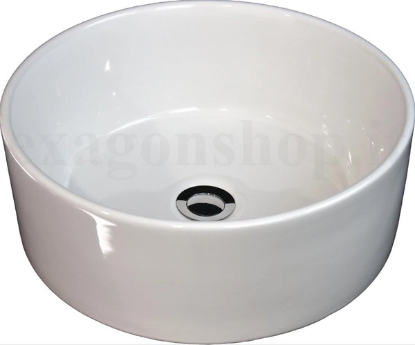 Mobile bagno blu notte 80x45 Mango top noce e lavabo tondo da appoggio in ceramica